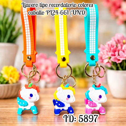 Llavero tipo recordatorio colores caballo PL24-661 (UND)