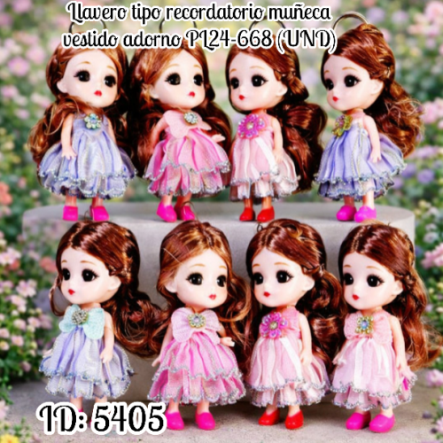 Llavero tipo recordatorio muñeca vestido adorno PL24-668 (UND)