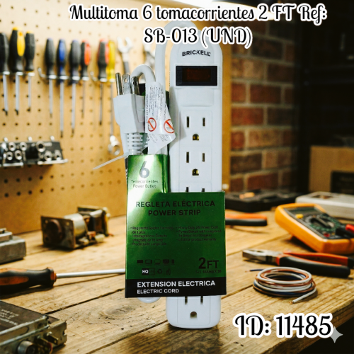Multitoma 6 tomacorrientes 2 FT Ref: SB-013 (UND)