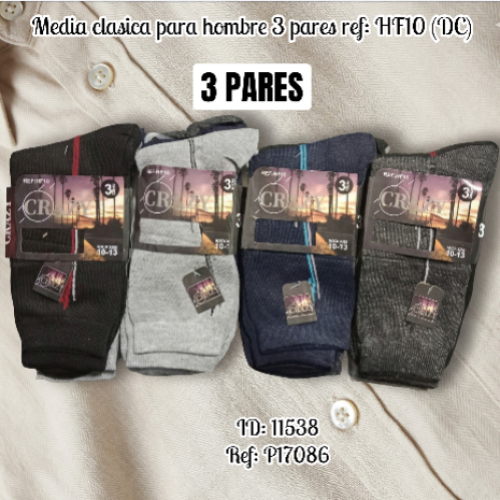 Media clasica para hombre 3 pares ref: HF10 (DC)