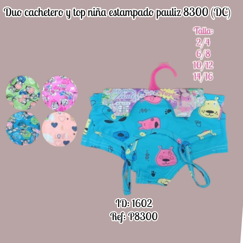 Duo cachetero y top niña estampado pauliz 8300 (DC)