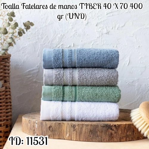 Toalla Fatelares de manos TIBER 40 X 70 400 gr (UND)