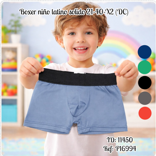 Boxer niño latino solido 21-40-X2 (DC)