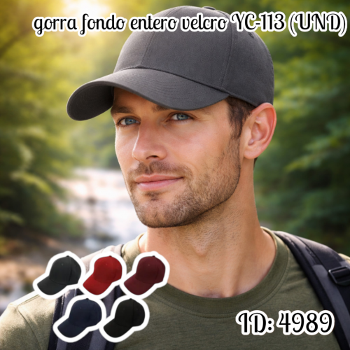 gorra fondo entero velcro YC-113 (UND)