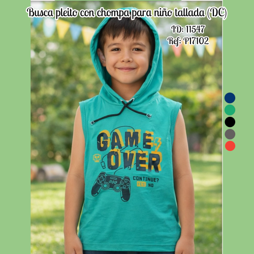 Busca pleito con chompa para niño tallada PTX (DC)