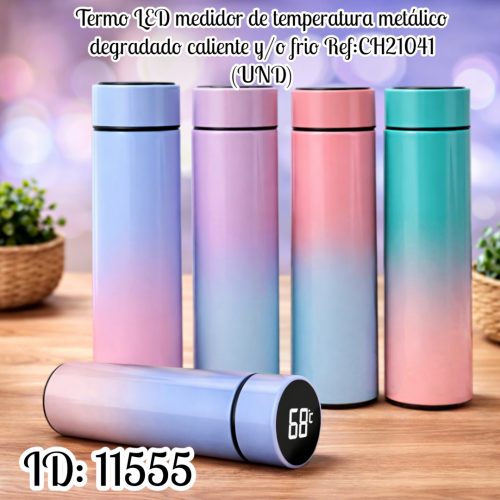 Termo LED medidor de temperatura metálico degradado caliente y/o frio Ref:CH21041 (UND)