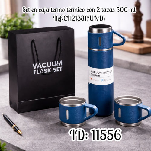 Set en caja termo térmico con 2 tazas 500 ml Ref:CH21381(UND)