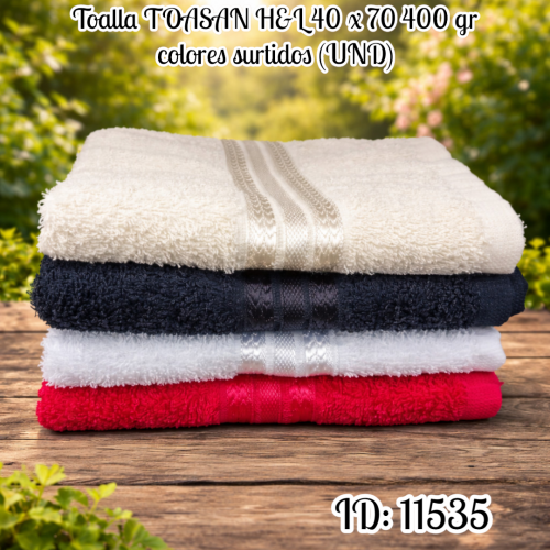Toalla TOASAN H&L 40 x 70 400 gr colores surtidos (UND)