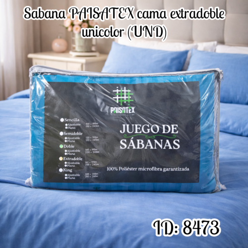 Sabana PAISATEX cama extradoble unicolor (UND)