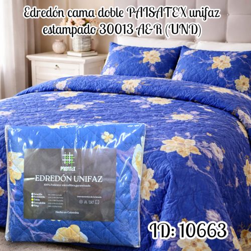 Edredón cama doble PAISATEX unifaz estampado 30013 A&R (UND)