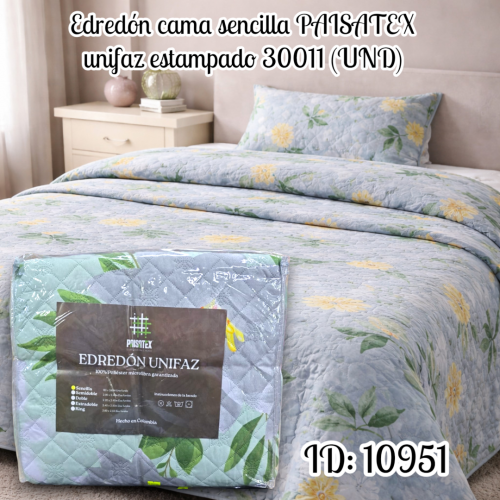 Edredón cama sencilla PAISATEX unifaz estampado 30011 (UND)
