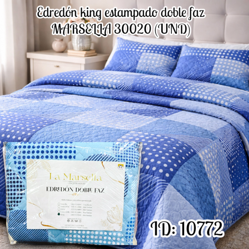 Edredón king estampado doble faz MARSELLA 30020 (UND)