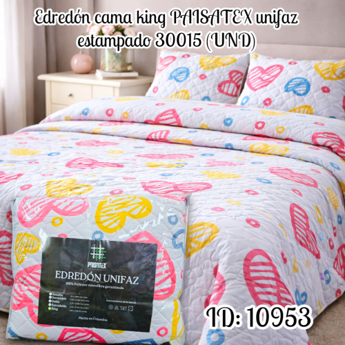 Edredón cama king PAISATEX unifaz estampado 30015 (UND)