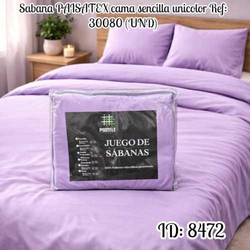 Sabana PAISATEX cama sencilla unicolor (UND)