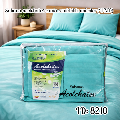 Sabana acolchatex cama semidoble unicolor (UND)