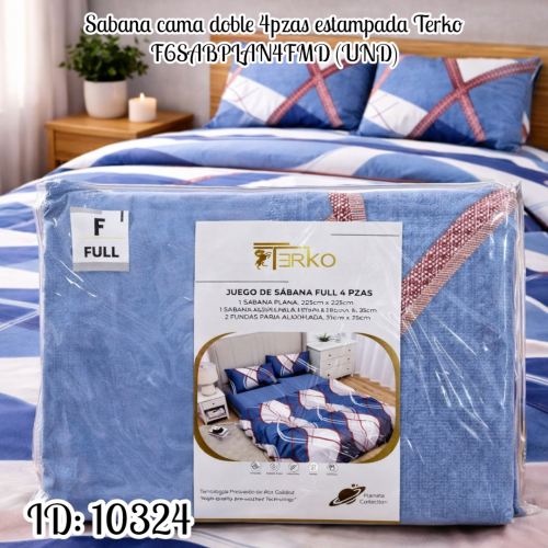Sabana cama doble 4pzas estampada Terko F6SABPLAN4FMD  (UND)