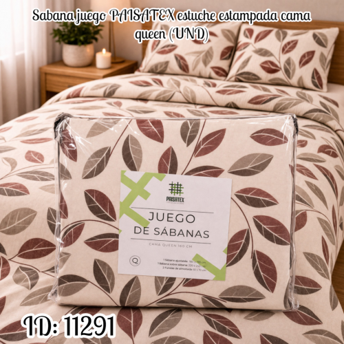 Sabana juego PAISATEX estuche estampada cama queen (UND)