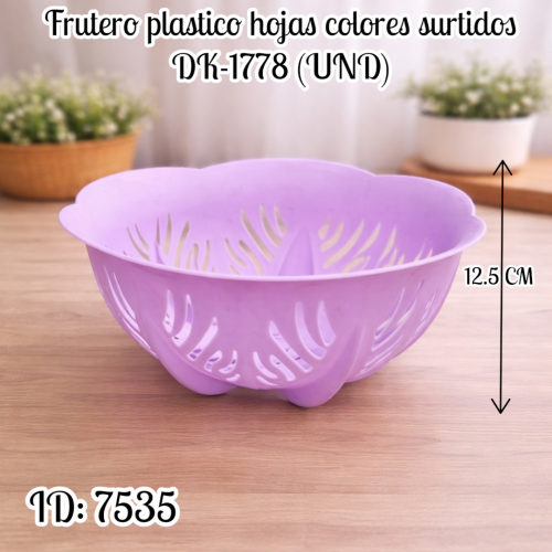 frutero plastico hojas colores surtidos DK-1778 (UND)