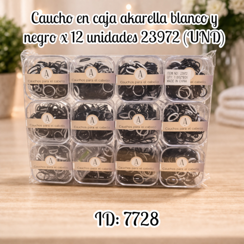 Caucho en caja akarella blanco y negro x 12 unidades 23972 (UND)