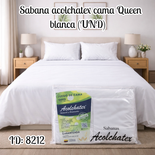 Sabana acolchatex cama Queen blanca (UND)