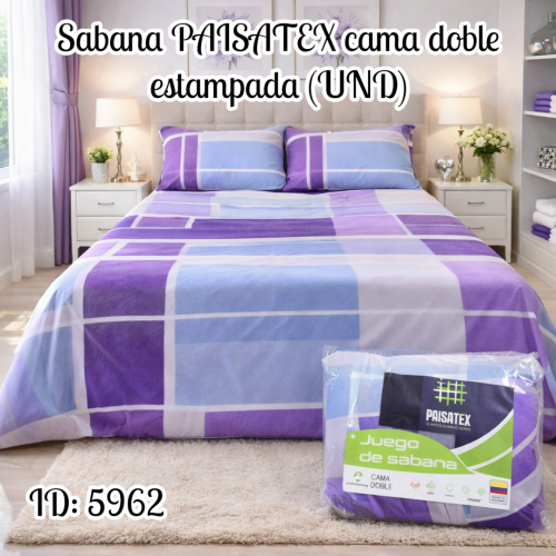 Sabana PAISATEX cama doble estampada (UND)