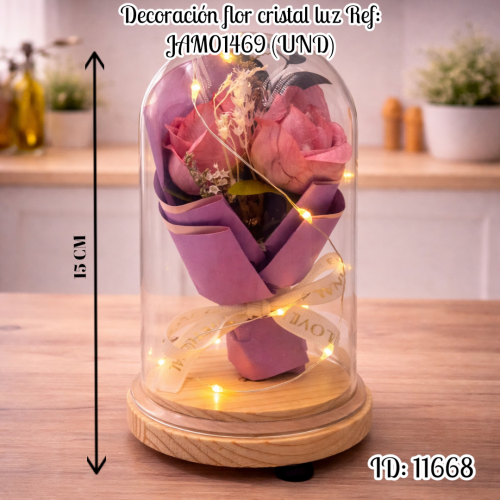 Decoración flor cristal  luz  Ref: JAM01469 (UND)