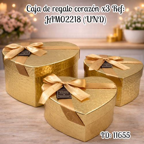 Caja de regalo corazón x3 Ref: JAM02218 (UND)