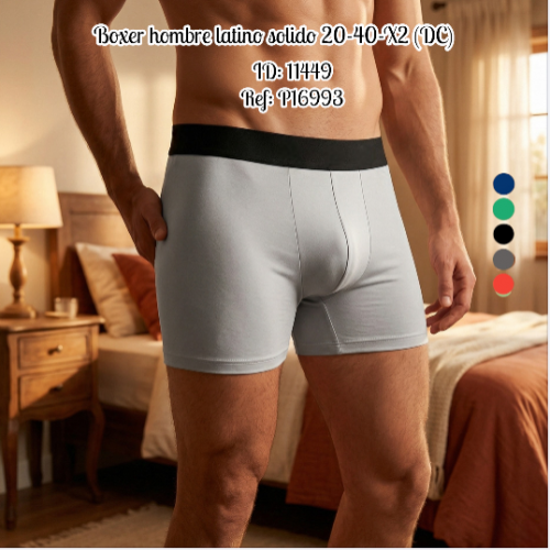 Boxer hombre latino solido 20-40-X2 (DC)