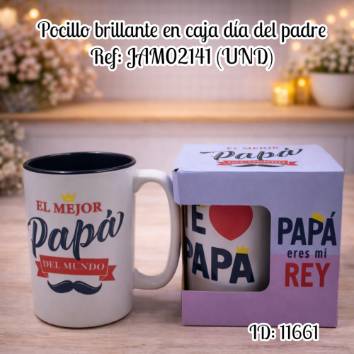 Pocillo brillante en caja  día del padre Ref: JAM02141 (UND)