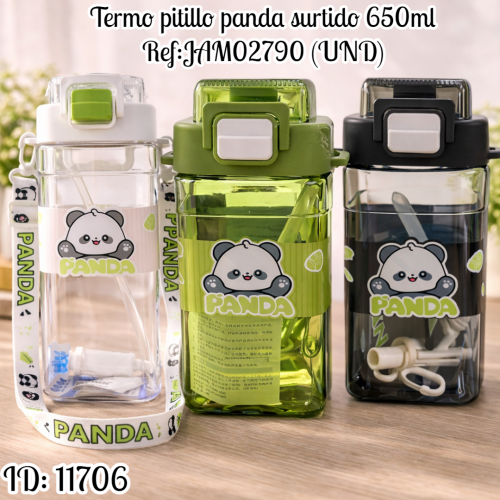 Termo pitillo panda surtido 650ml Ref:JAM02790 (UND)