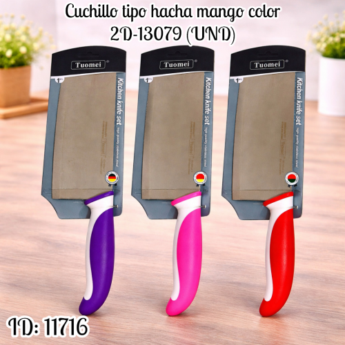 Cuchillo tipo hacha mango color 2D-13079 (UND)
