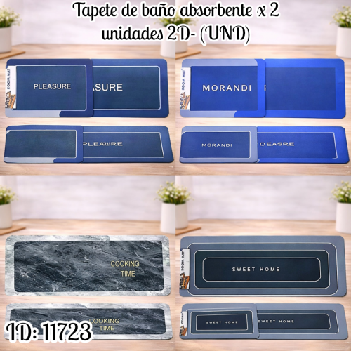 Tapete de baño absorbente x 2 unidades 2D-11453 (UND)