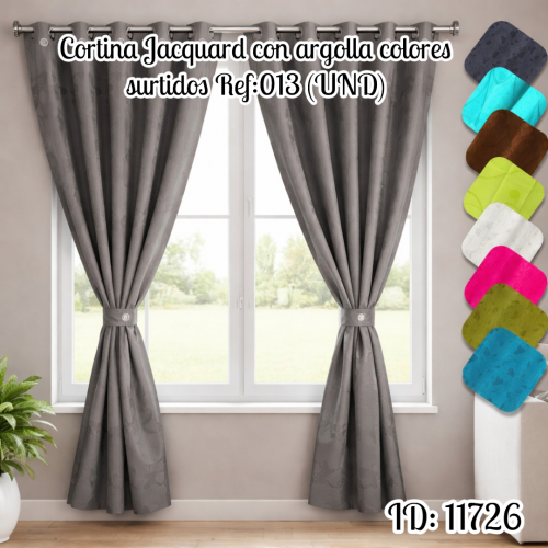 Cortina Jacquard con argolla colores surtidos Ref:013 (UND)