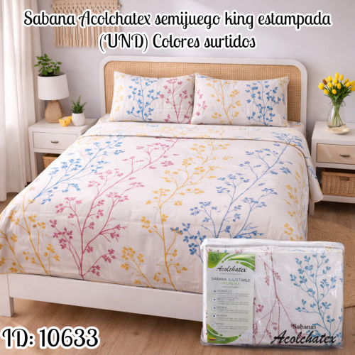 Sabana Acolchatex semijuego king estampada (UND)