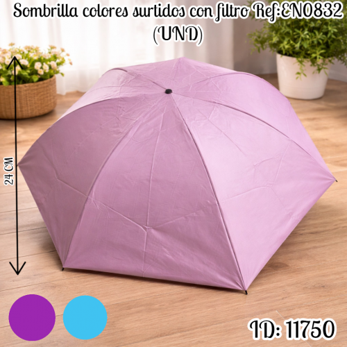 Sombrilla antiviento con filtro colores surtidos Ref:EN0832 (UND)
