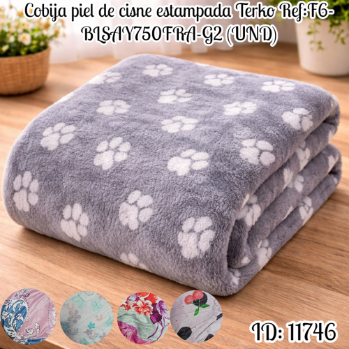 Cobija piel de cisne estampada Terko Ref:F6-BLSAY750FRA-G2 (UND)