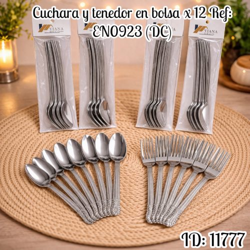 Cuchara y tenedor en bolsa x 12 Ref: EN0923 (DC)