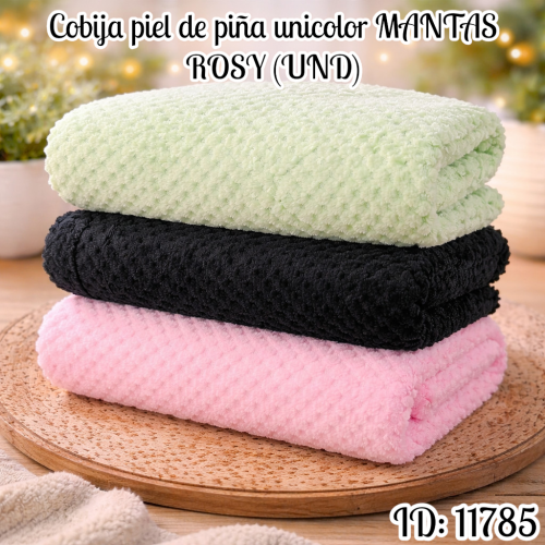 Cobija piel de piña unicolor MANTAS ROSY (UND)