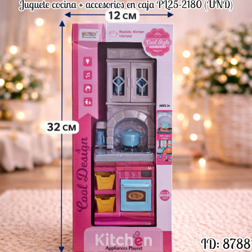 Juguete cocina + accesorios en caja PL25-2180 (UND)
