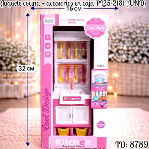 Juguete cocina + accesorios en caja PL25-2181 (UND)
