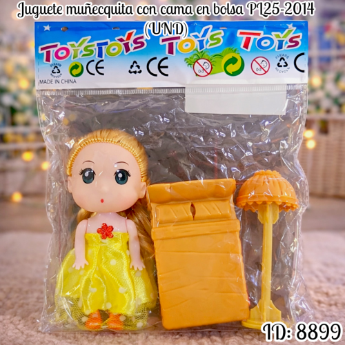 Juguete muñecquita con cama en bolsa PL25-2014 (UND)