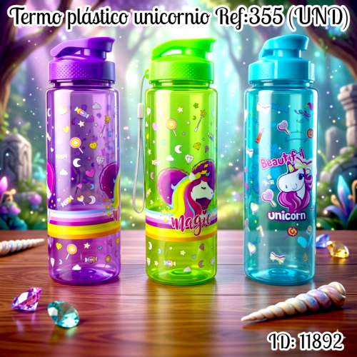 Termo plástico unicornio Ref:355 (UND)