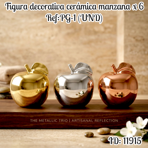 Figura decorativa cerámica manzana x 6 Ref:PG-1 (UND)