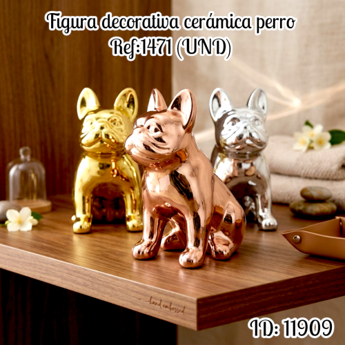 Figura decorativa cerámica perro Ref:1471 (UND)