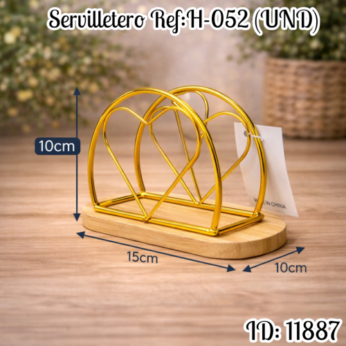 Servilletero  dorado Ref:H-052 (UND)