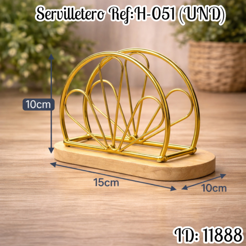 Servilletero dorado Ref:H-051 (UND)