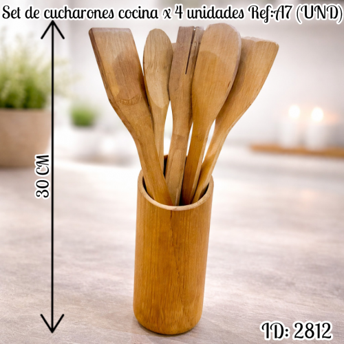 Set de cucharones cocina x 4 unidades Ref:A7 (UND)