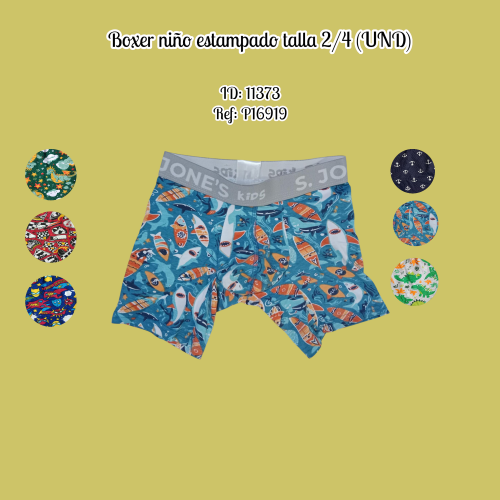 Boxer niño estampado talla 2/4 (UND)