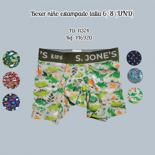 Boxer niño estampado talla 6/8 (UND)