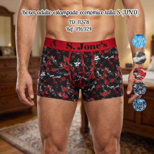 Boxer adulto estampado económico talla S (UND)
